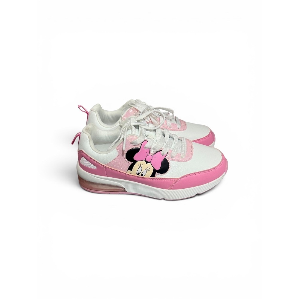 Disney Minnie Mouse Kids Sneakers Pink White New Glitter Athletic Shoes Size 2